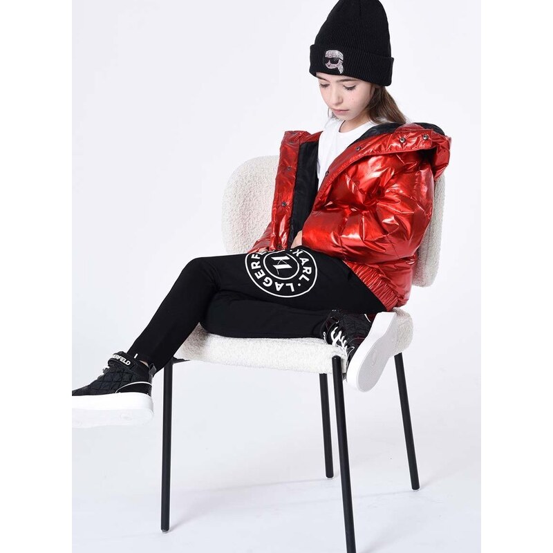 Dětská bunda Karl Lagerfeld červená barva