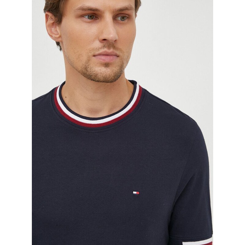 Bavlněné tričko Tommy Hilfiger tmavomodrá barva