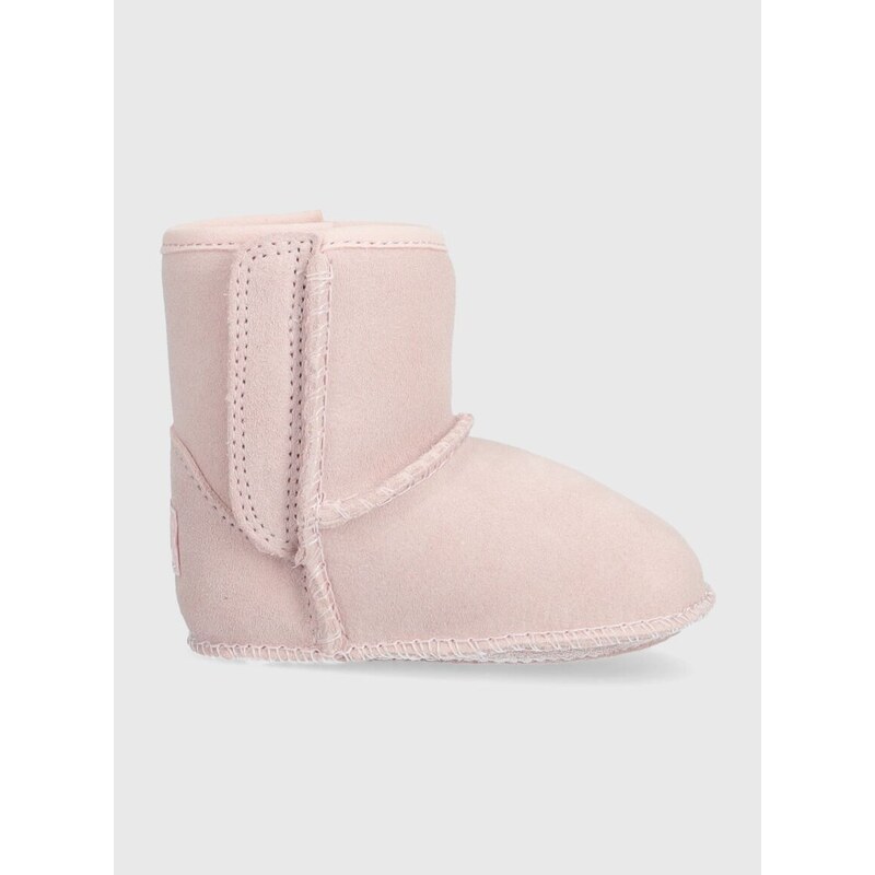 Dětské semišové sněhule UGG I BABY CLASSIC G růžová barva