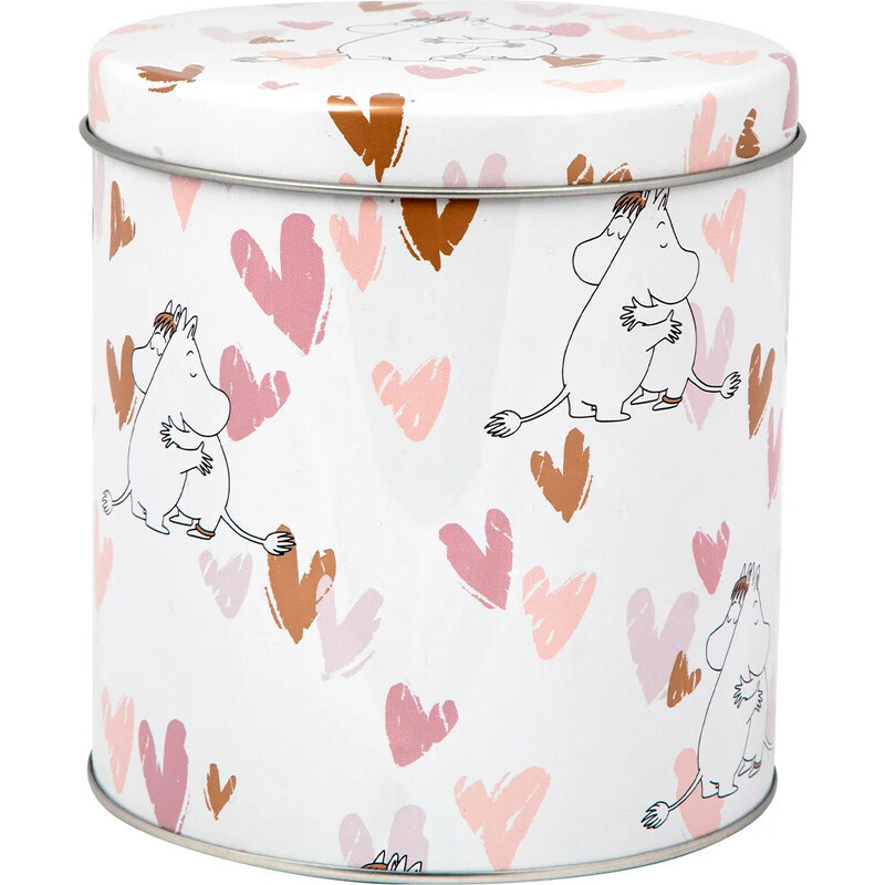 Martinex Finsko Kulatá plechová dóza Moomin Love pink 1,5L