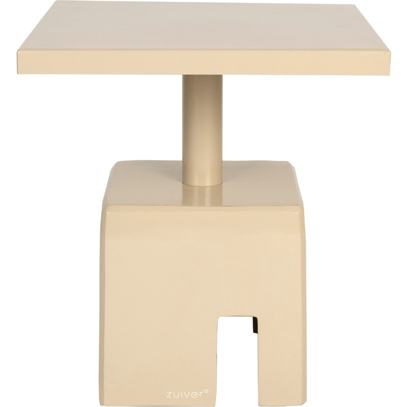 Béžový kovový odkládací stolek ZUIVER CHUBBY 40 x 40 cm