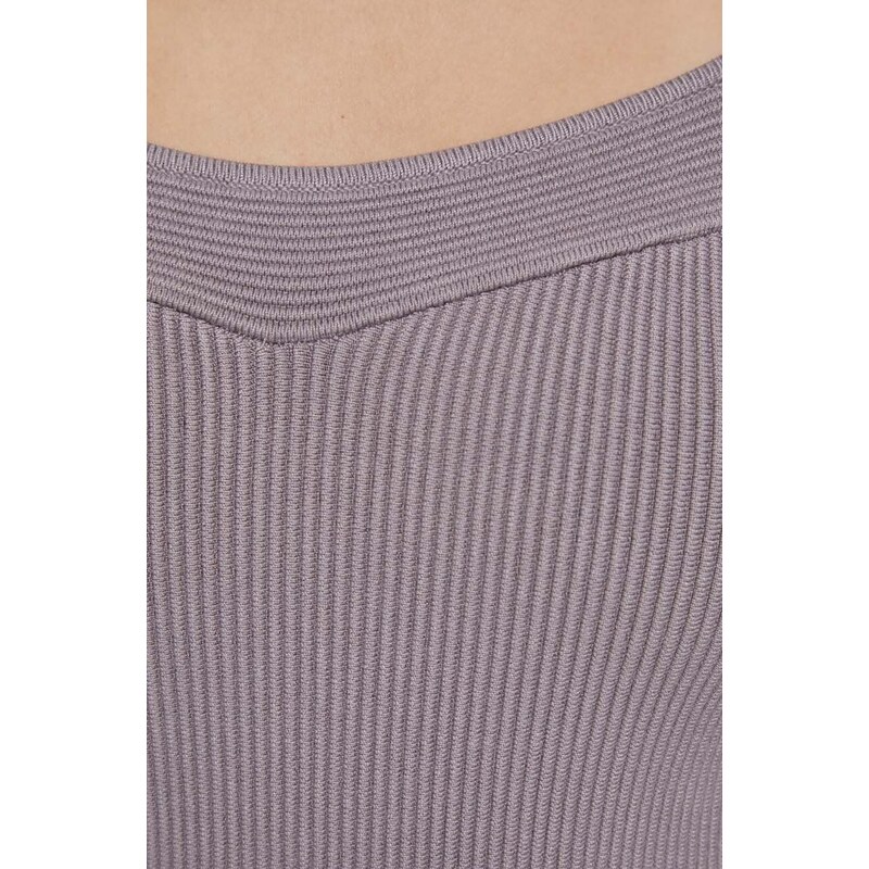 Tričko s dlouhým rukávem Abercrombie & Fitch šedá barva