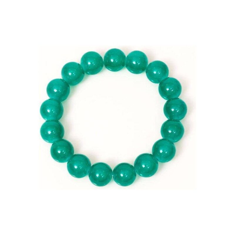 Yups Bracelet of pearls on an elastic band green