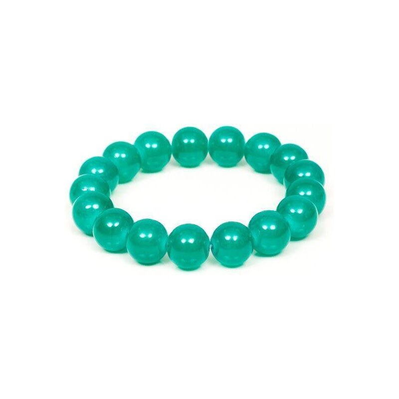 Yups Bracelet of pearls on an elastic band green