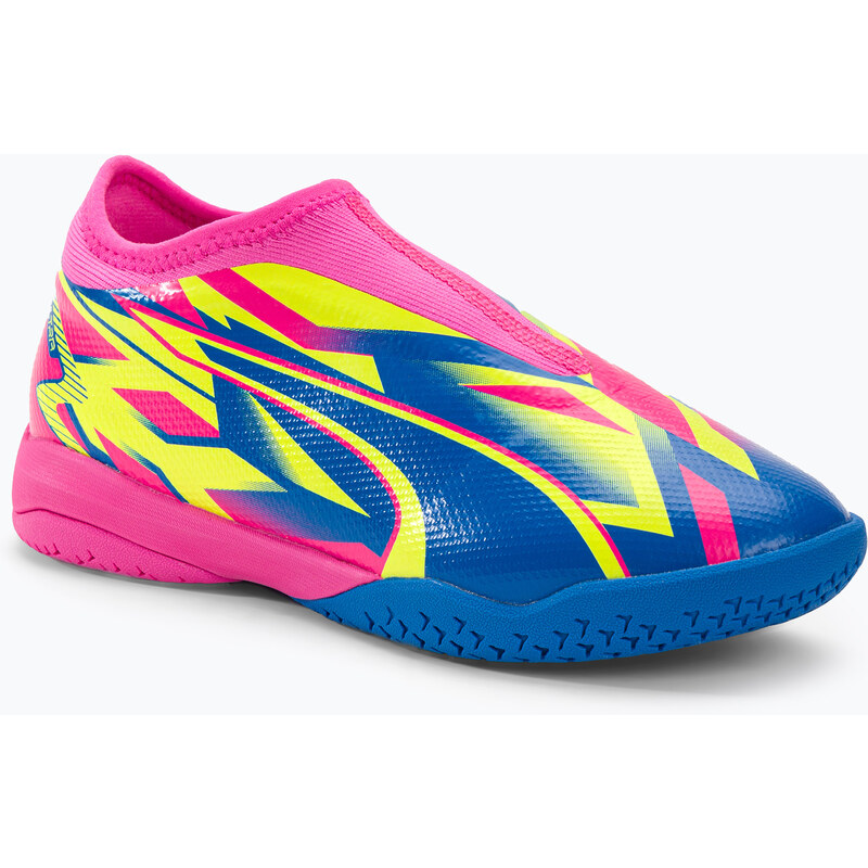 Dětské kopačky PUMA Ultra Match LL Energy IT+Mid Jr luminous pink/ultra blue/yellow alert