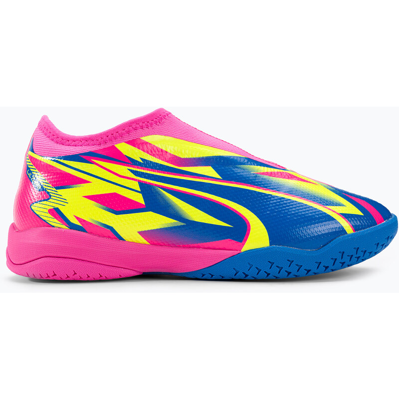 Dětské kopačky PUMA Ultra Match LL Energy IT+Mid Jr luminous pink/ultra blue/yellow alert