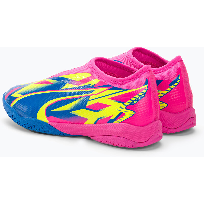 Dětské kopačky PUMA Ultra Match LL Energy IT+Mid Jr luminous pink/ultra blue/yellow alert