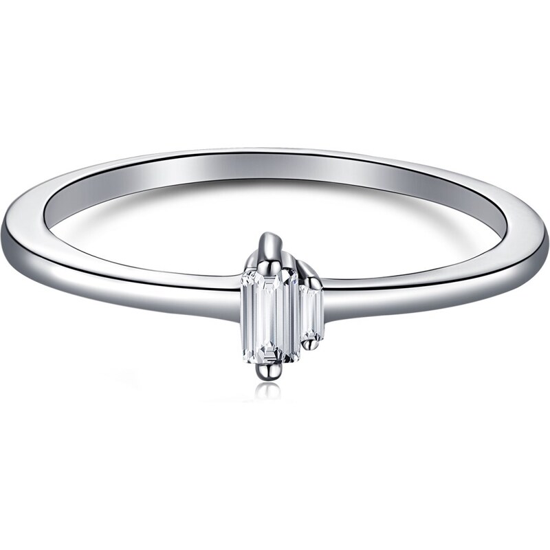 Stříbrný prsten se obdélníkovými zirkony - Meucci SYR040