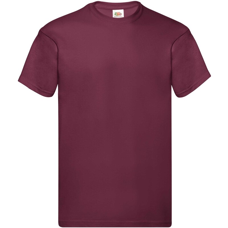 Burgundy Mens T-shirt Original Fruit of the Loom
