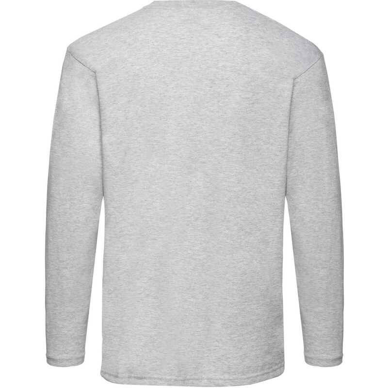 Value Men's Grey Long Sleeve T-shirt Fruit of the Loom