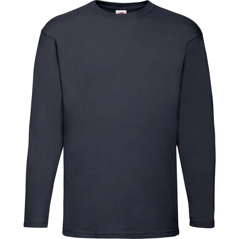 Navy Value Mens Long Sleeve T-shirt Fruit of the Loom