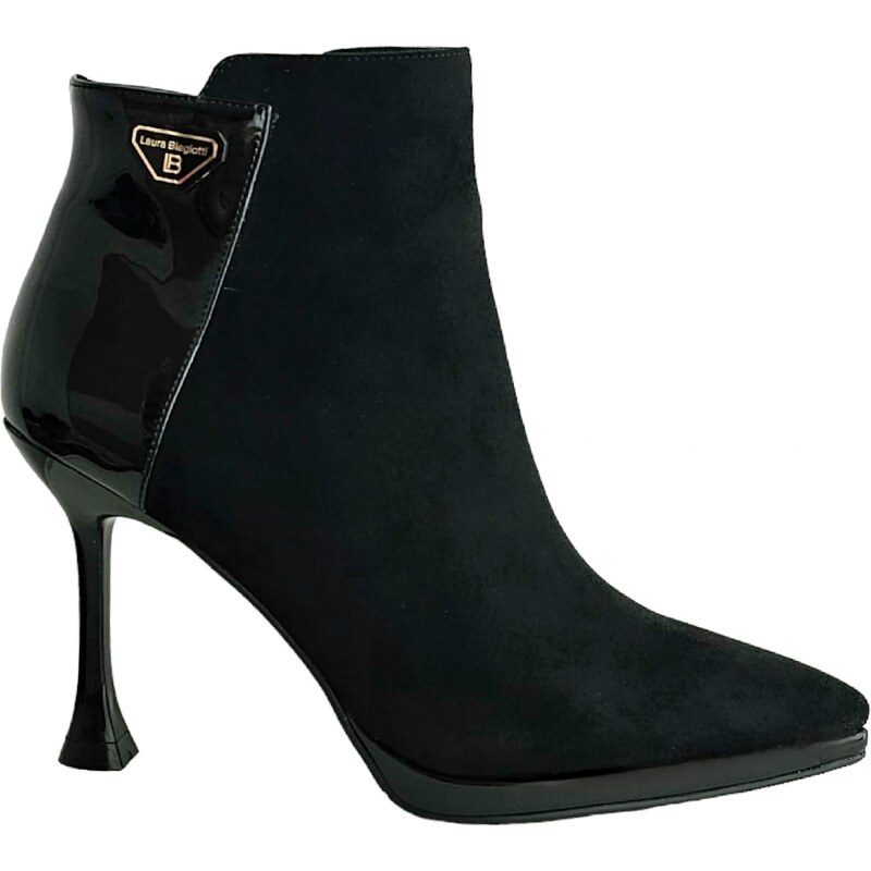 Kotníkové kozačky Laura Biagiotti Patent Micro Black