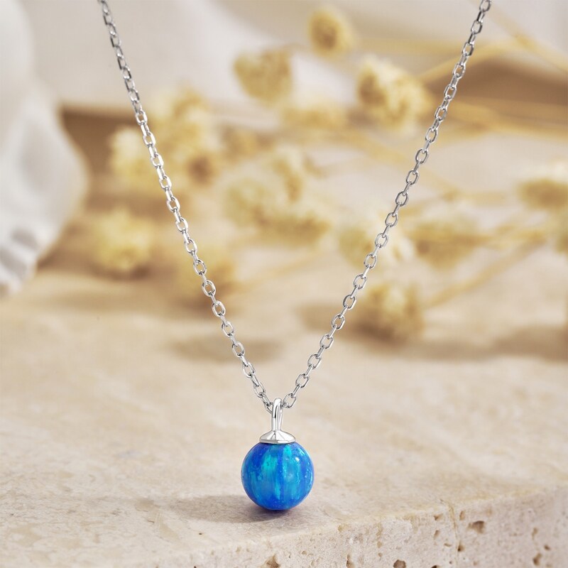 Stříbrný náhrdelník s modrým opálem - Meucci SYN019