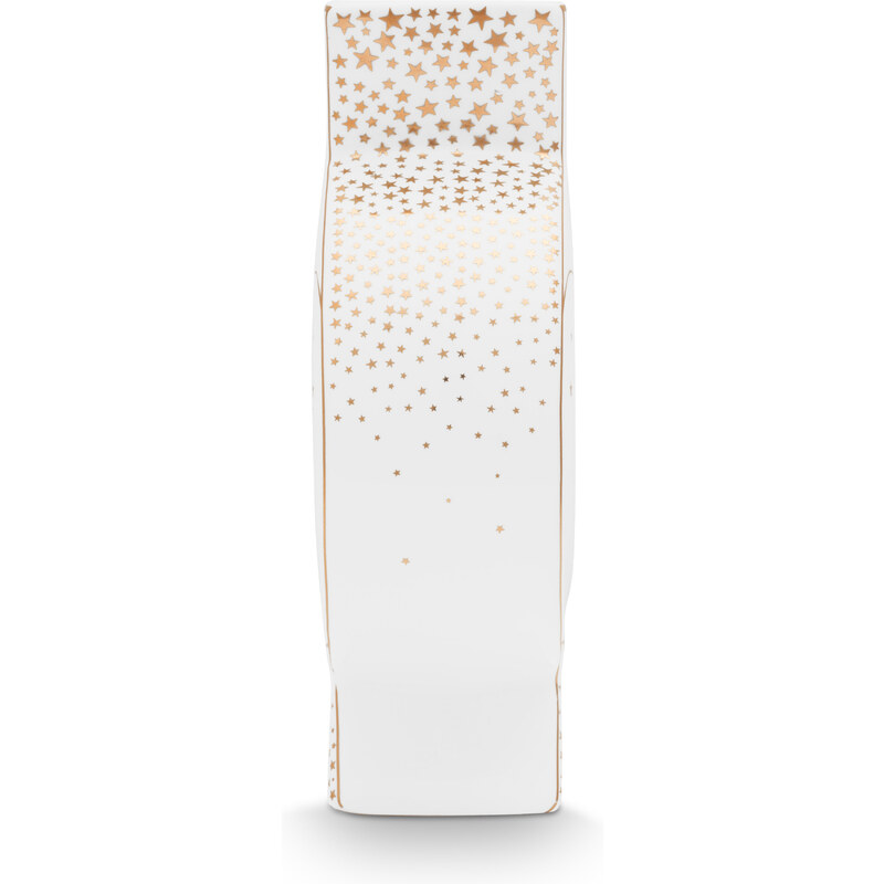 Pip Studio Royal Winter porcelánová váza 15,5x4,5x16,5 cm, bílá