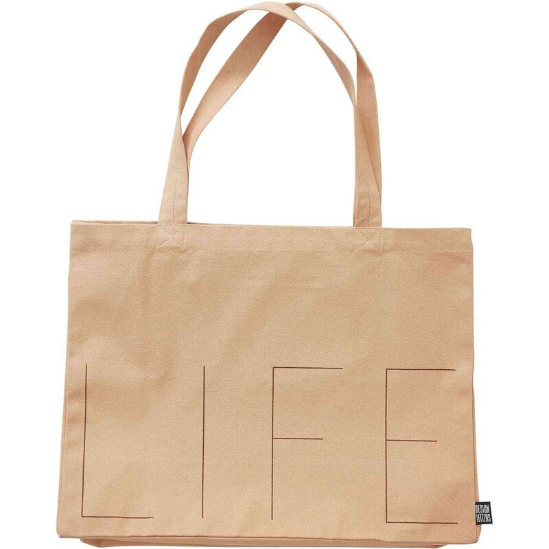 DESIGN LETTERS Velká plátěná taška LIFE Peach Color