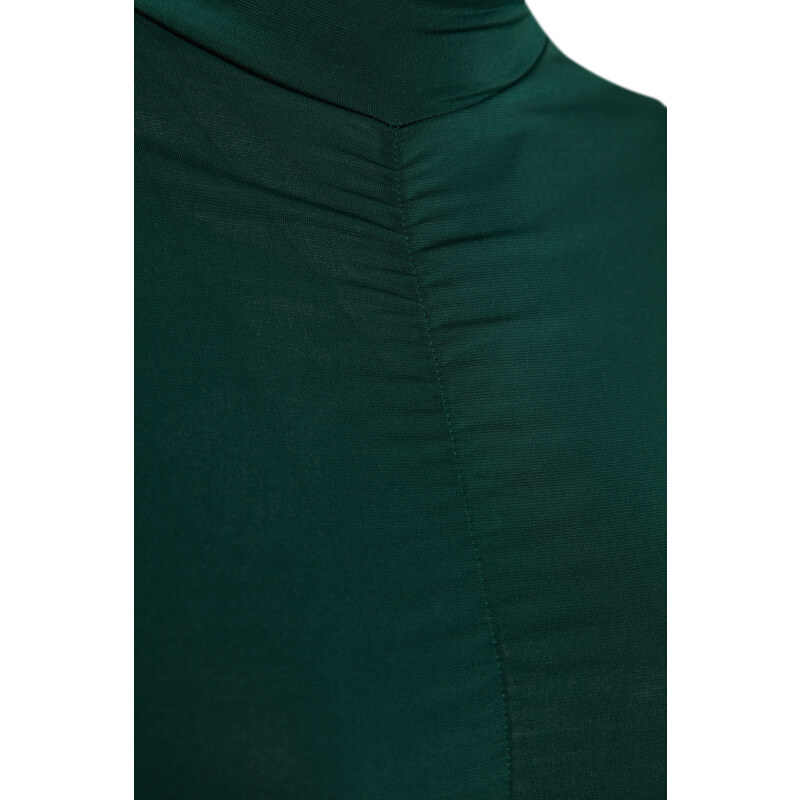 Trendyol Emerald Green Slim Smoke Detailní pletené tělo se zapínáním na patentky