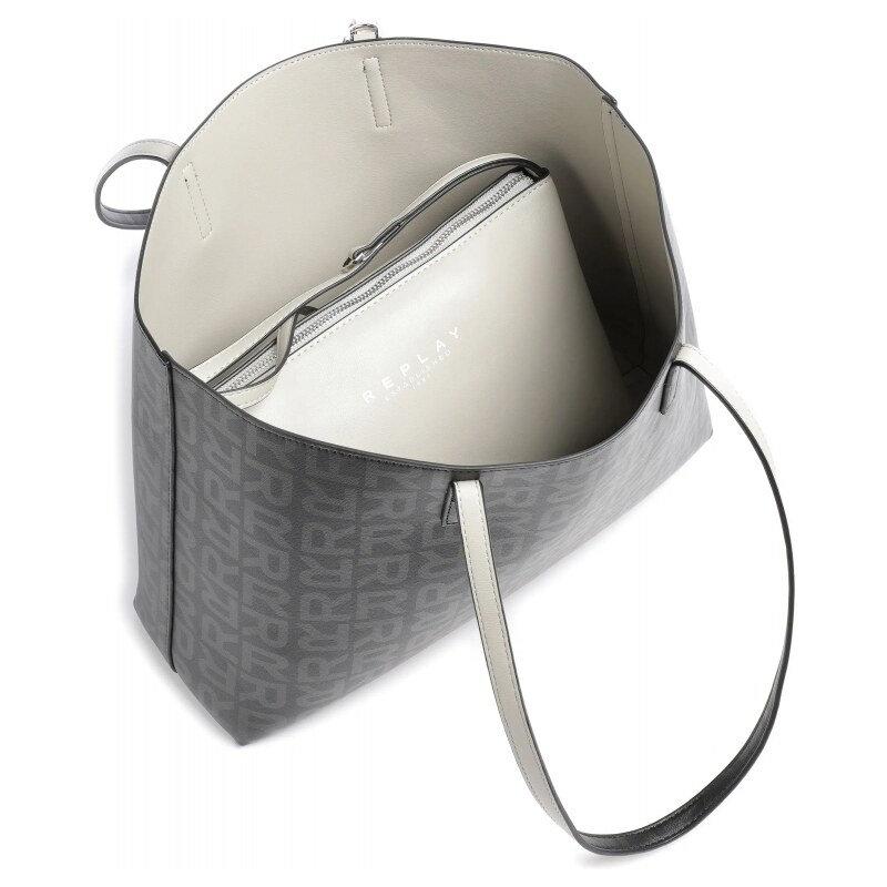 Replay oboustranná kabelka s pouzdrem malou kabelkou černá šedá 3 v 1