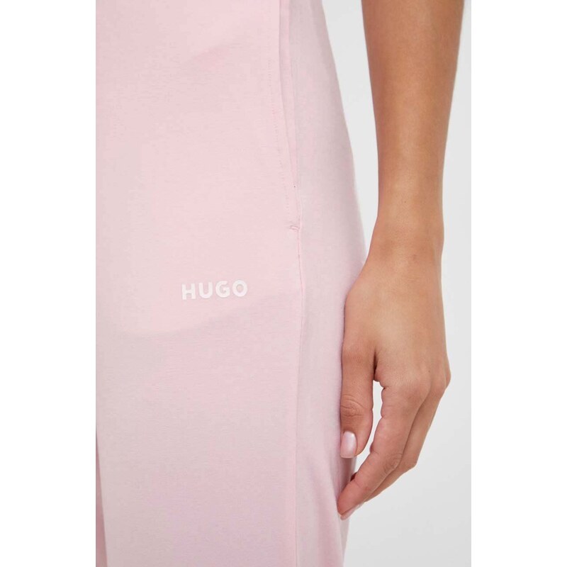 Kalhoty HUGO růžová barva