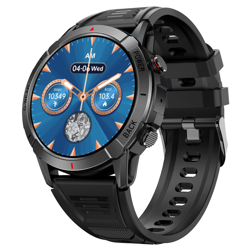 Chytré hodinky Madvell Horizon s bluetooth voláním černá s černým sportovním silikonovým řemínkem
