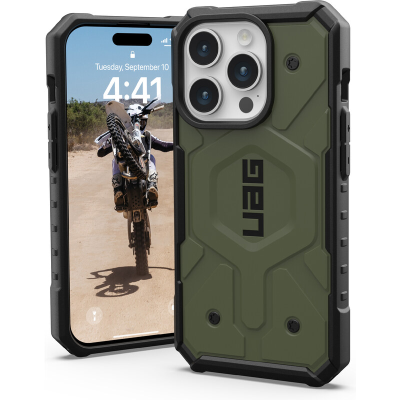 Urban Armor Gear Ochranný kryt na iPhone 15 Pro - UAG, Pathfinder MagSafe Olive Drap