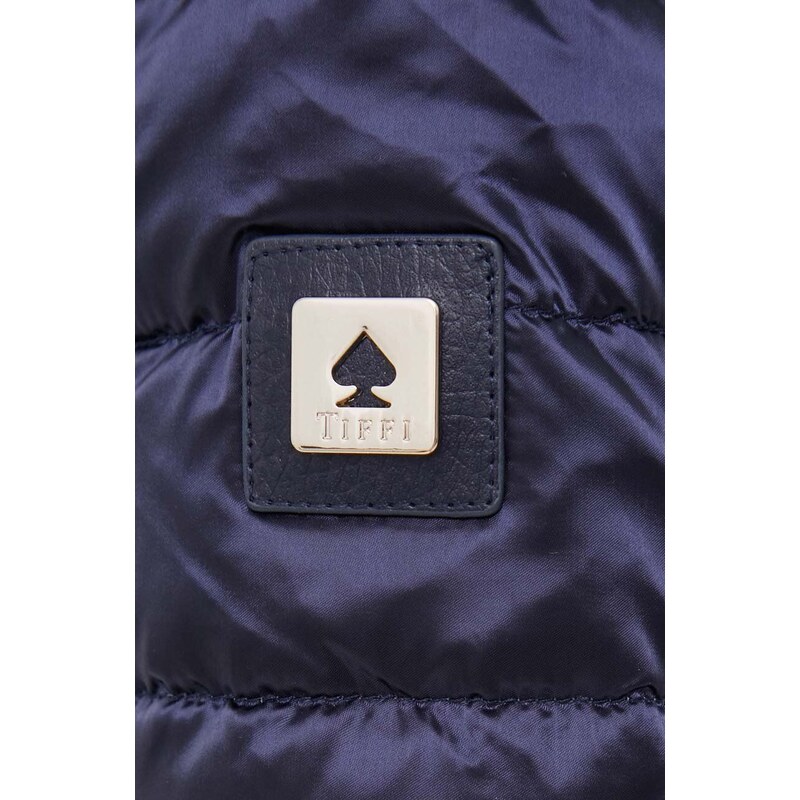 Péřová bunda Tiffi dámská, tmavomodrá barva, přechodná