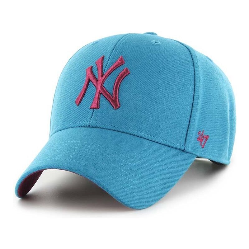 Čepice s vlněnou směsí 47brand MLB New York Yankees zelená barva, s aplikací