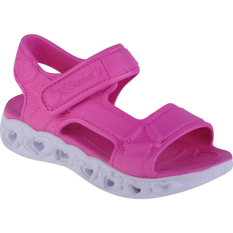 RŮŽOVÉ DÍVČÍ SANDÁLY SKECHERS HEART LIGHTS SANDAL - ALWAYS FLASHY Tmavě růžová