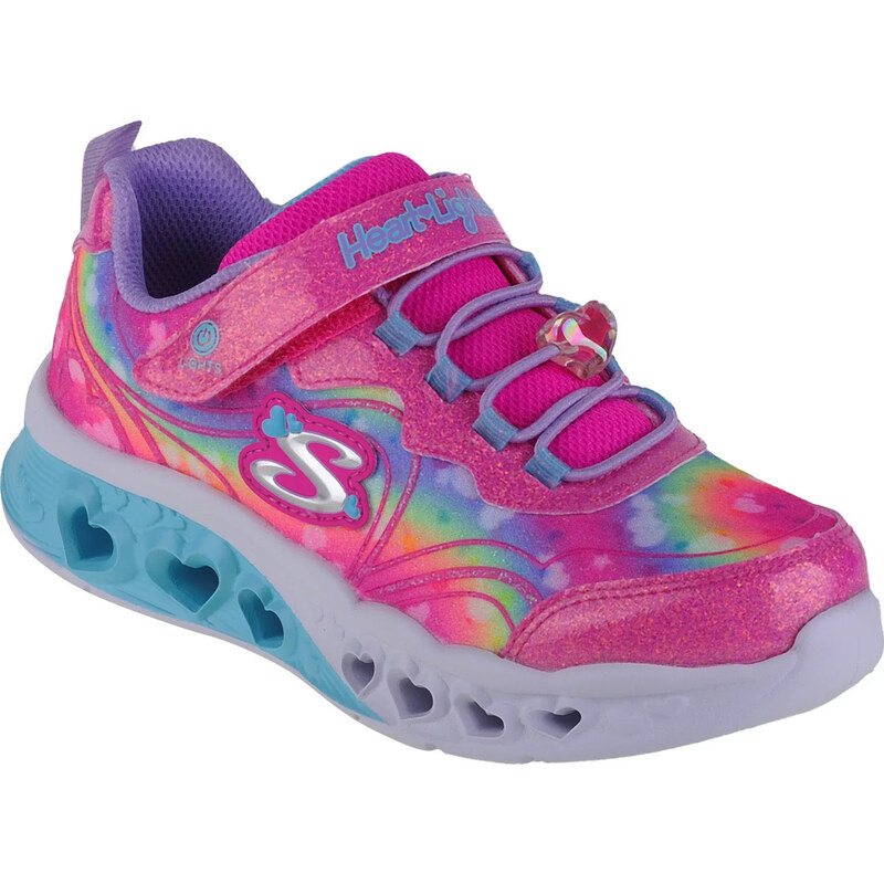 Růžové dívčí svítící tenisky Skechers Flutter Heart Lights