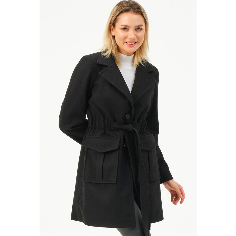 Z6778 DEWBERRY WOMEN'S COAT-BLACK