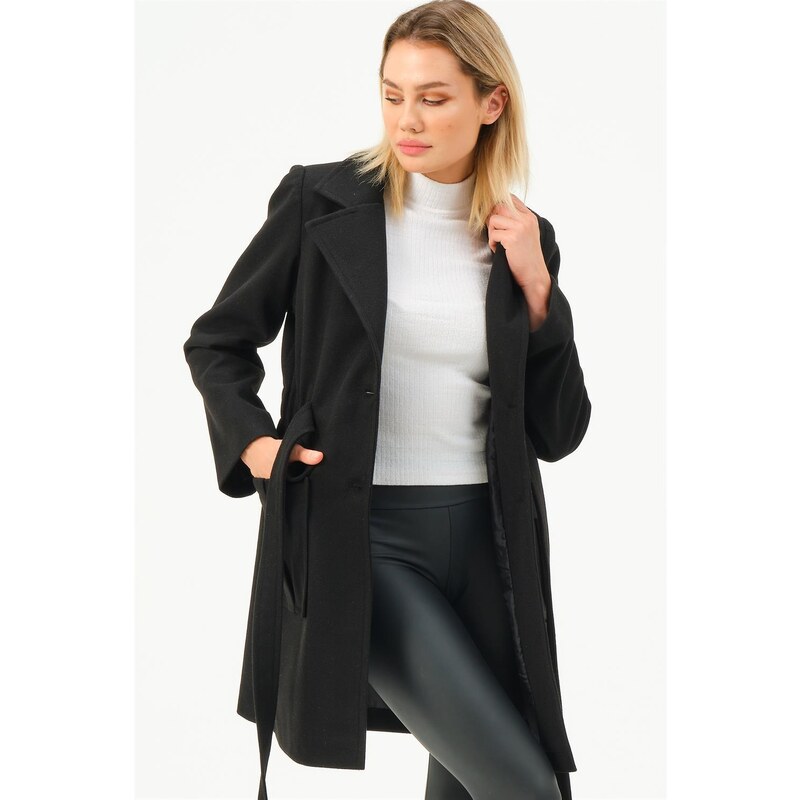 Z6778 DEWBERRY WOMEN'S COAT-BLACK