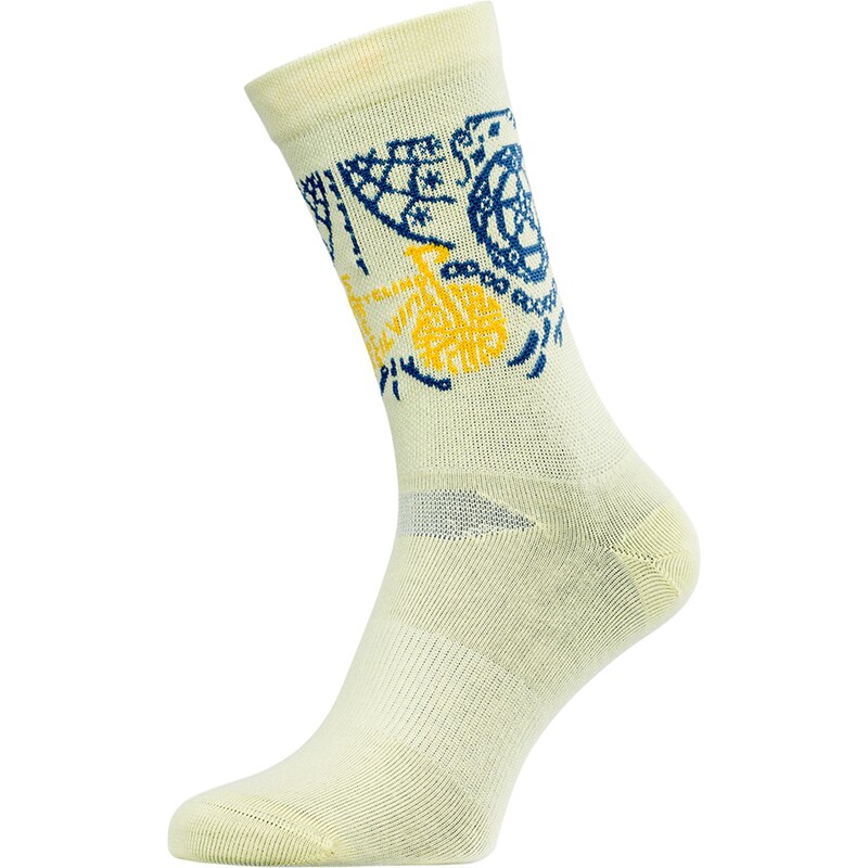 Unisex bikové ponožky Silvini Avella žlutá/modrá