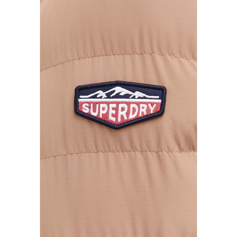 Bunda Superdry pánská, béžová barva, zimní