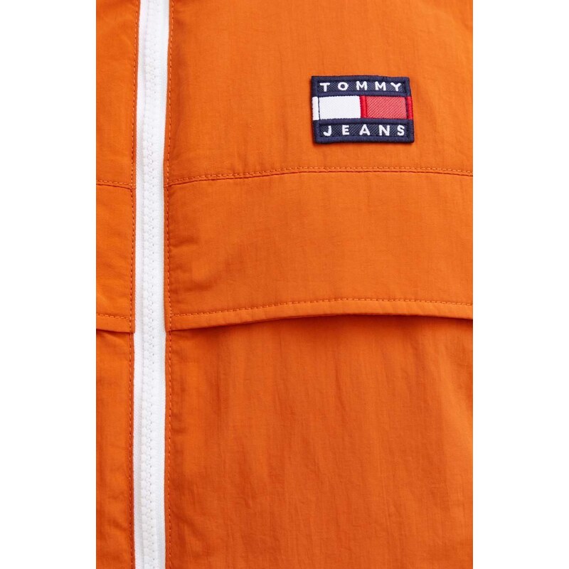 Bunda Tommy Jeans pánská, oranžová barva, zimní