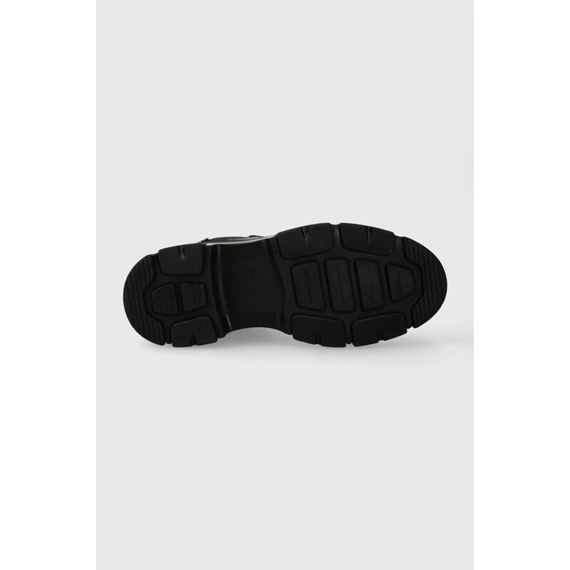 Kožené kotníkové boty Gant Monthike dámské, černá barva, na plochém podpatku, 27551356.G00