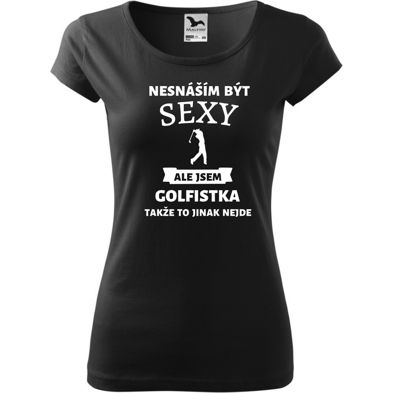 Fenomeno Dámské tričko Sexy golfistka - černé