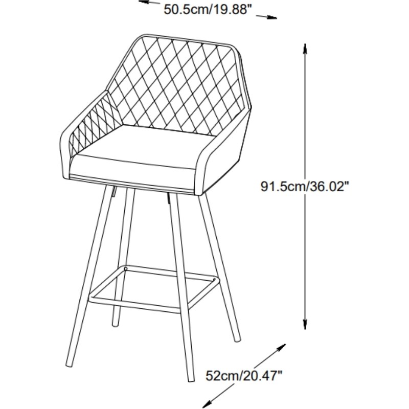 Tmavě hnědá koženková barová židle Unique Furniture Milton 67 cm