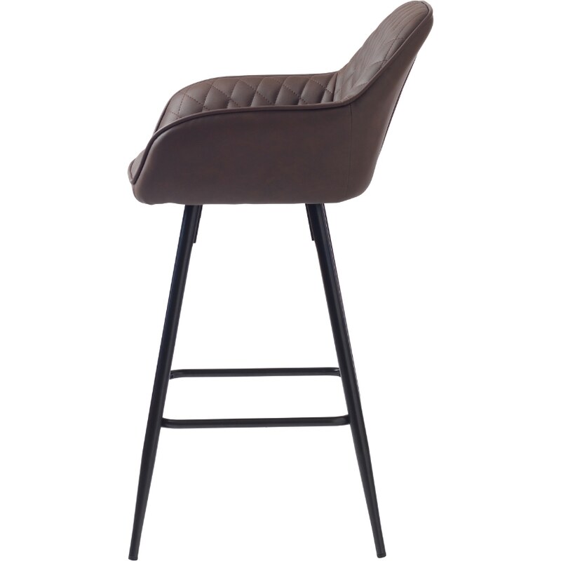 Tmavě hnědá koženková barová židle Unique Furniture Milton 67 cm