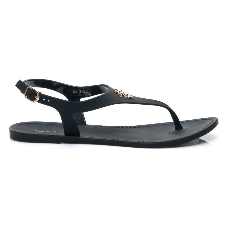 VICES Gumové černé dámské sandále - S6B /S3-71P