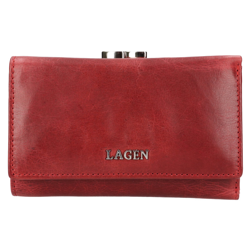 Lagen Dámská kožená peněženka LG - 22167 vínová
