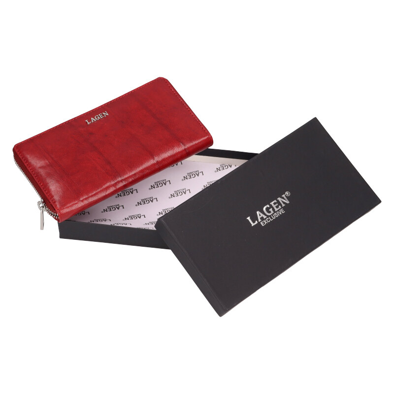 Lagen Dámská kožená peněženka LG - 22161 vínová