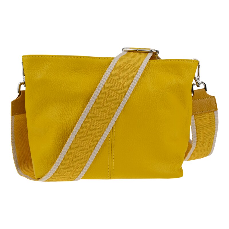 Žlutá kožená italská crossbody kabelka Batilda Gialla Chiaro s