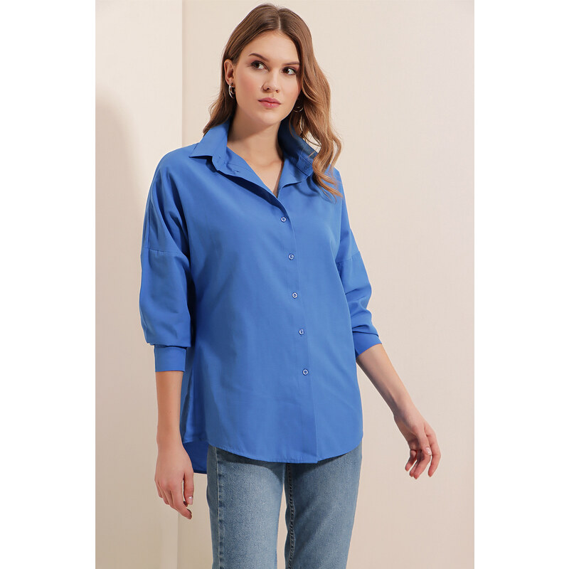 Bigdart 3900 Oversize Long Basic Shirt - B.blue