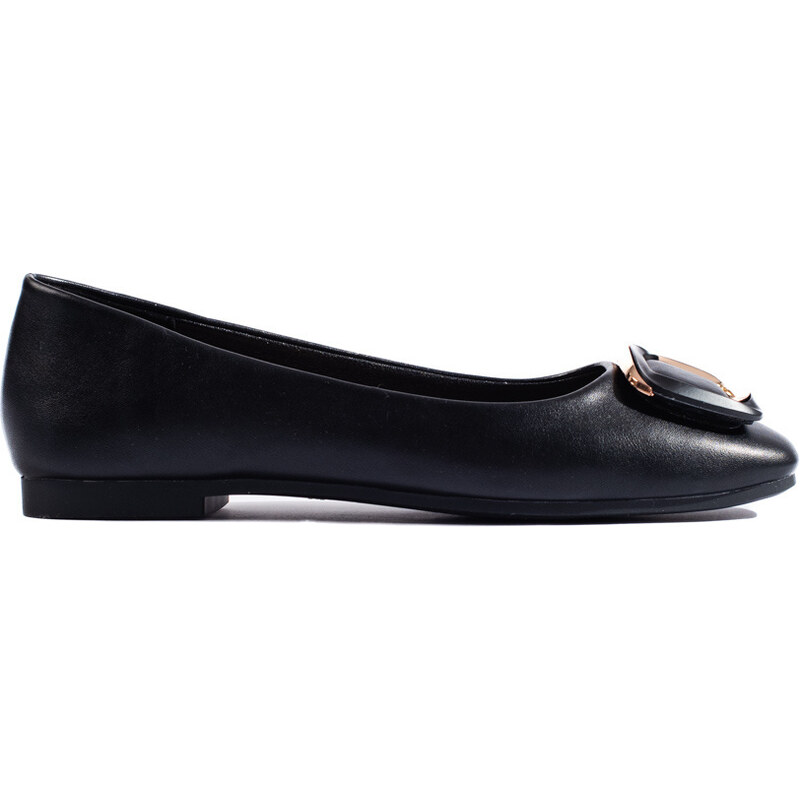 GOODIN Black elegant ballerinas with square toe Shelvt