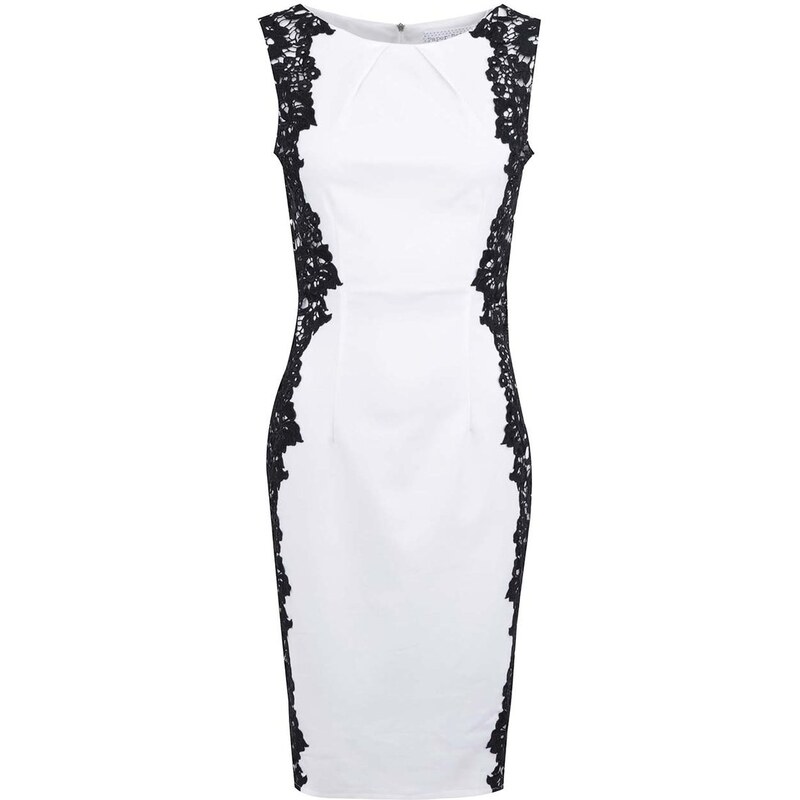 Černo-bílé elegantní šaty s krajkou Paper Dolls