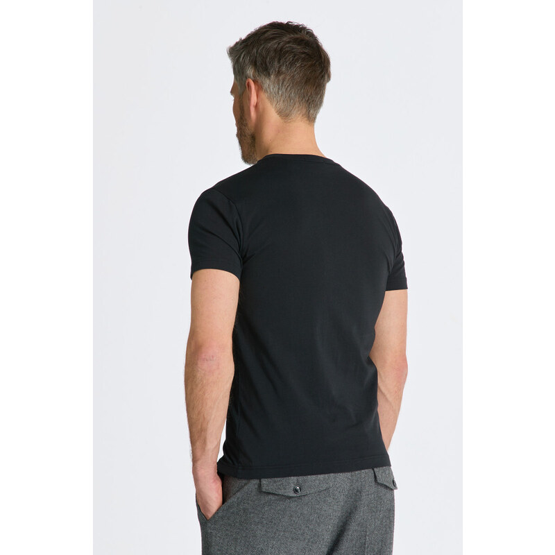 TRIČKO GANT SLIM SHIELD V-NECK T-SHIRT černá XS