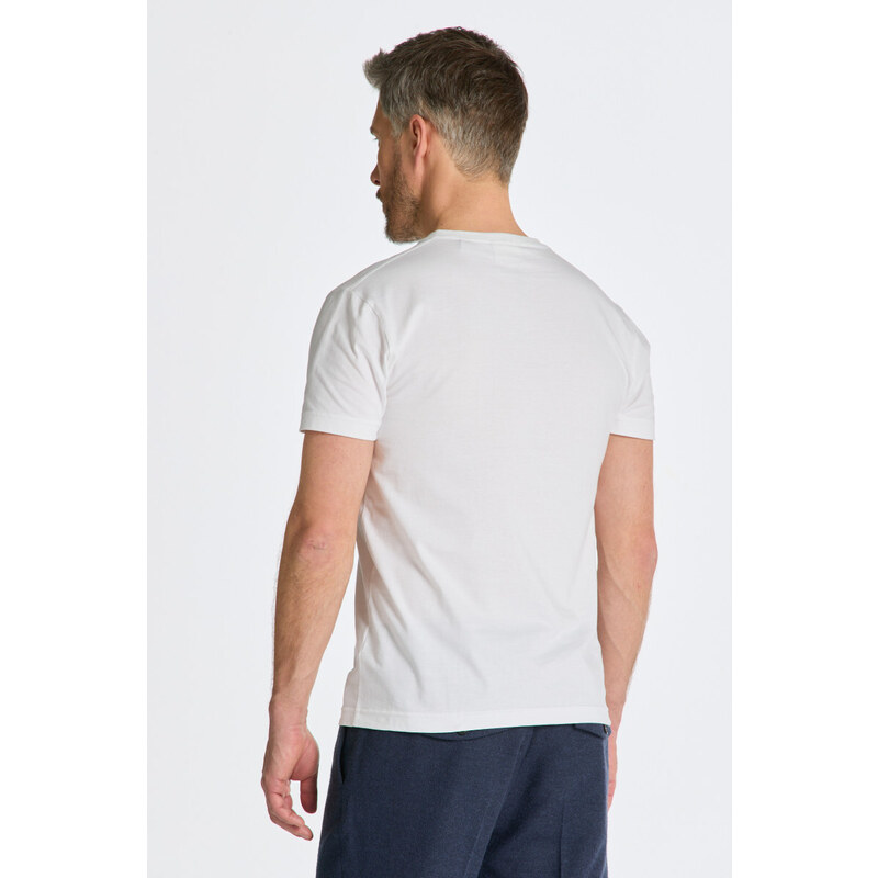 TRIČKO GANT SLIM SHIELD V-NECK T-SHIRT bílá S