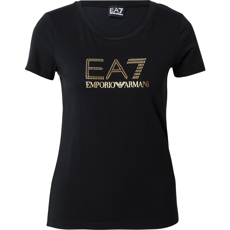 EA7 Emporio Armani Tričko zlatá / bílá