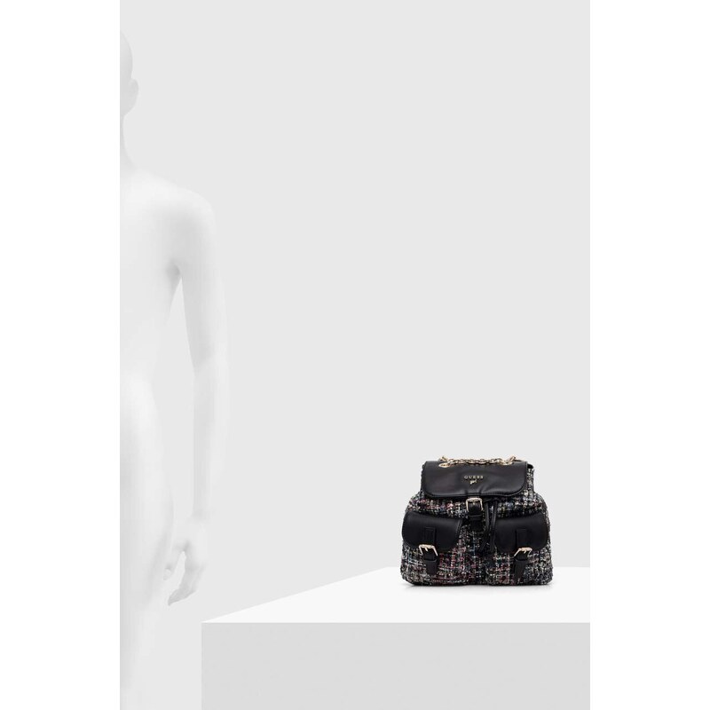 Dětský batoh Guess černá barva, malý, vzorovaný