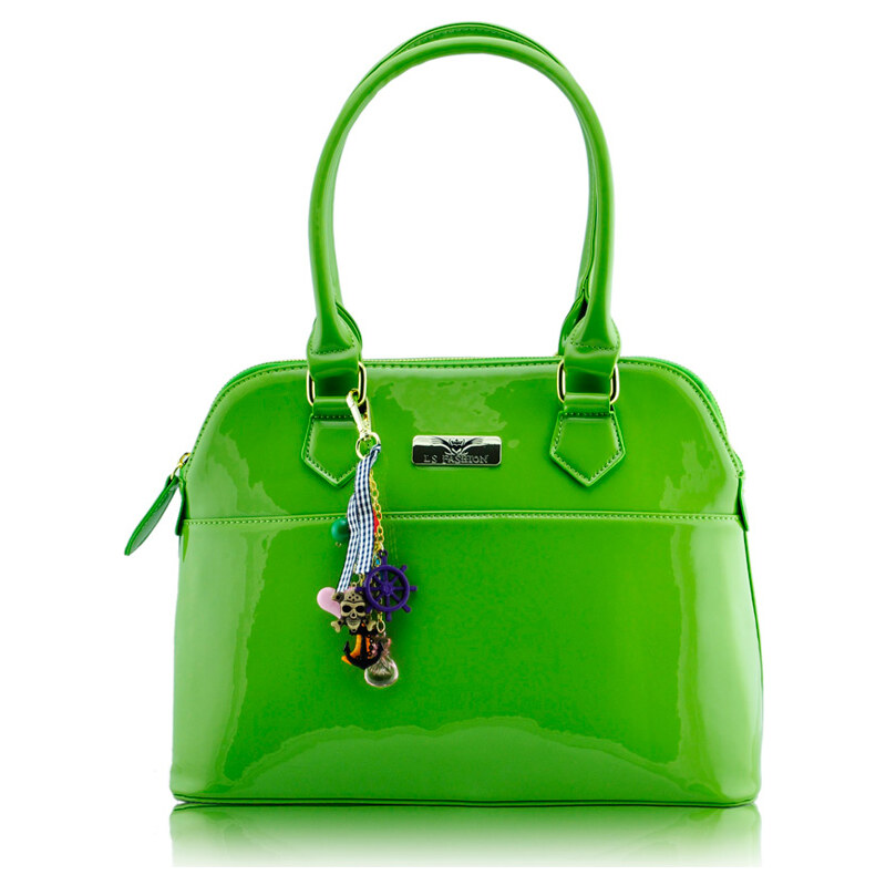 LS fashion LS dámská kabelka lakovaná 6001 zelená