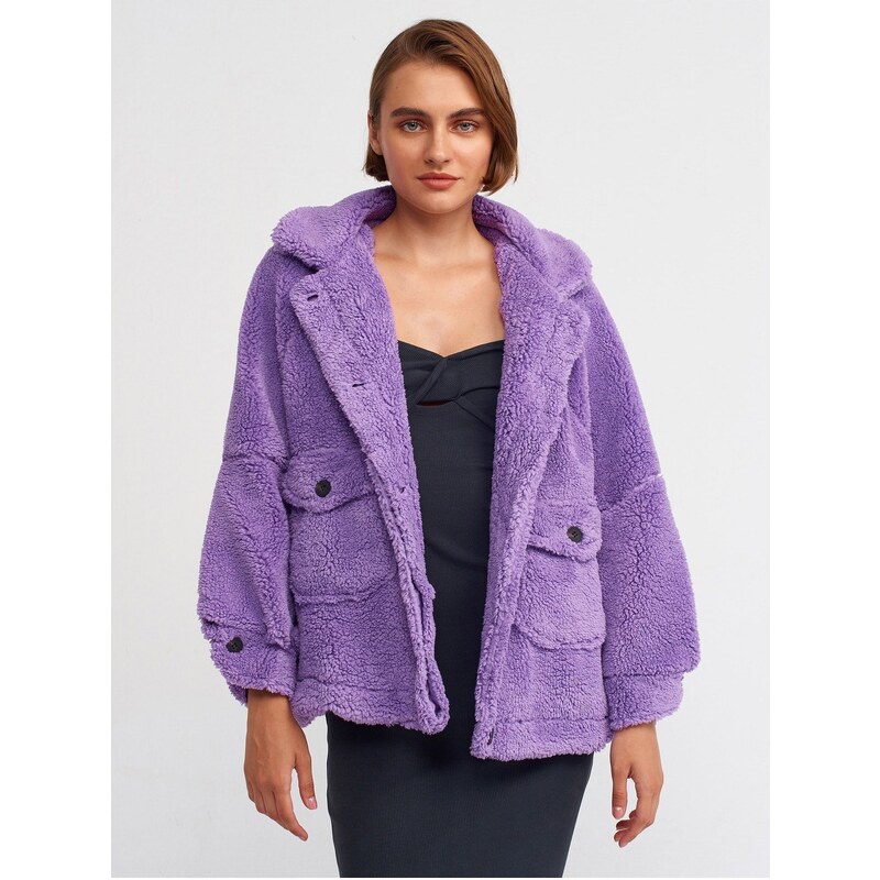 Dilvin 6821 Women Plush Coat Lilac